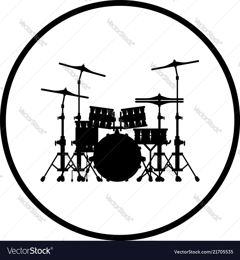 Drum set icon Royalty Free Vector Image VectorStock