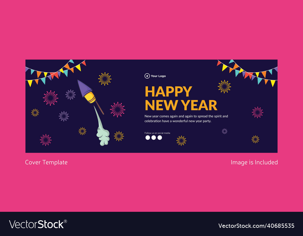 Happy new year cover page design Royalty Free Vector Image
