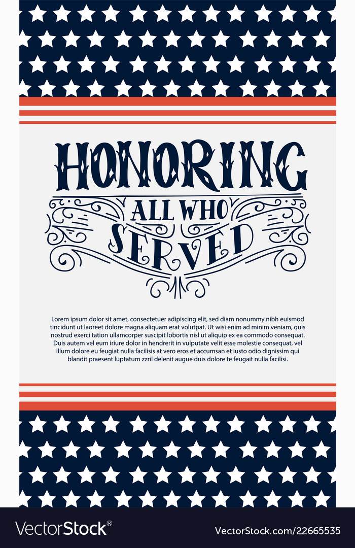 Happy veterans day hand lettering background