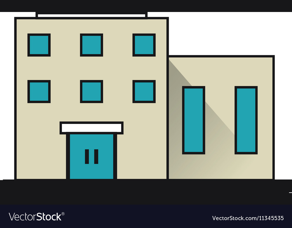 Isolated building with windows design