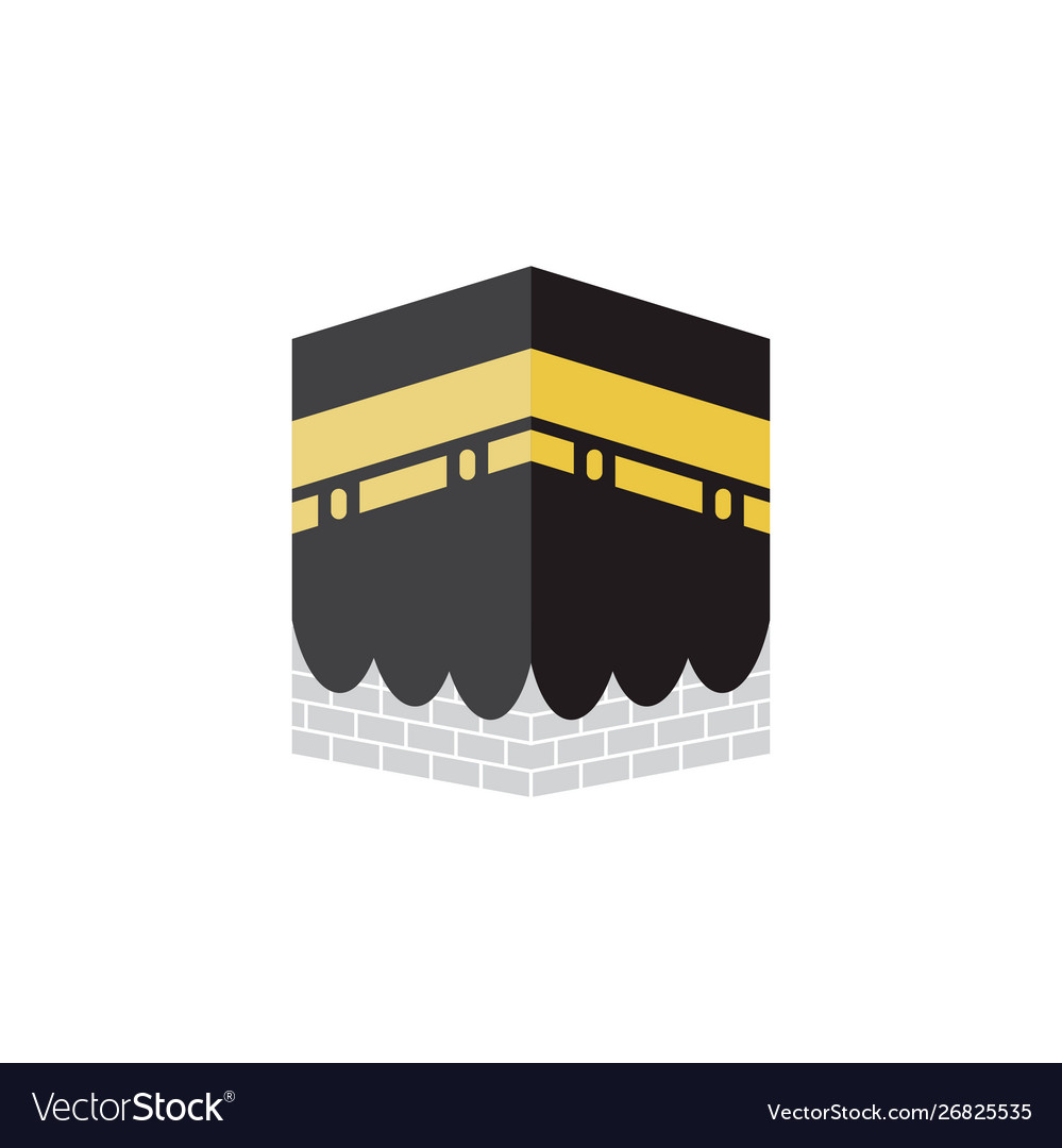 Kabah islamic graphic design template isolated Vector Image