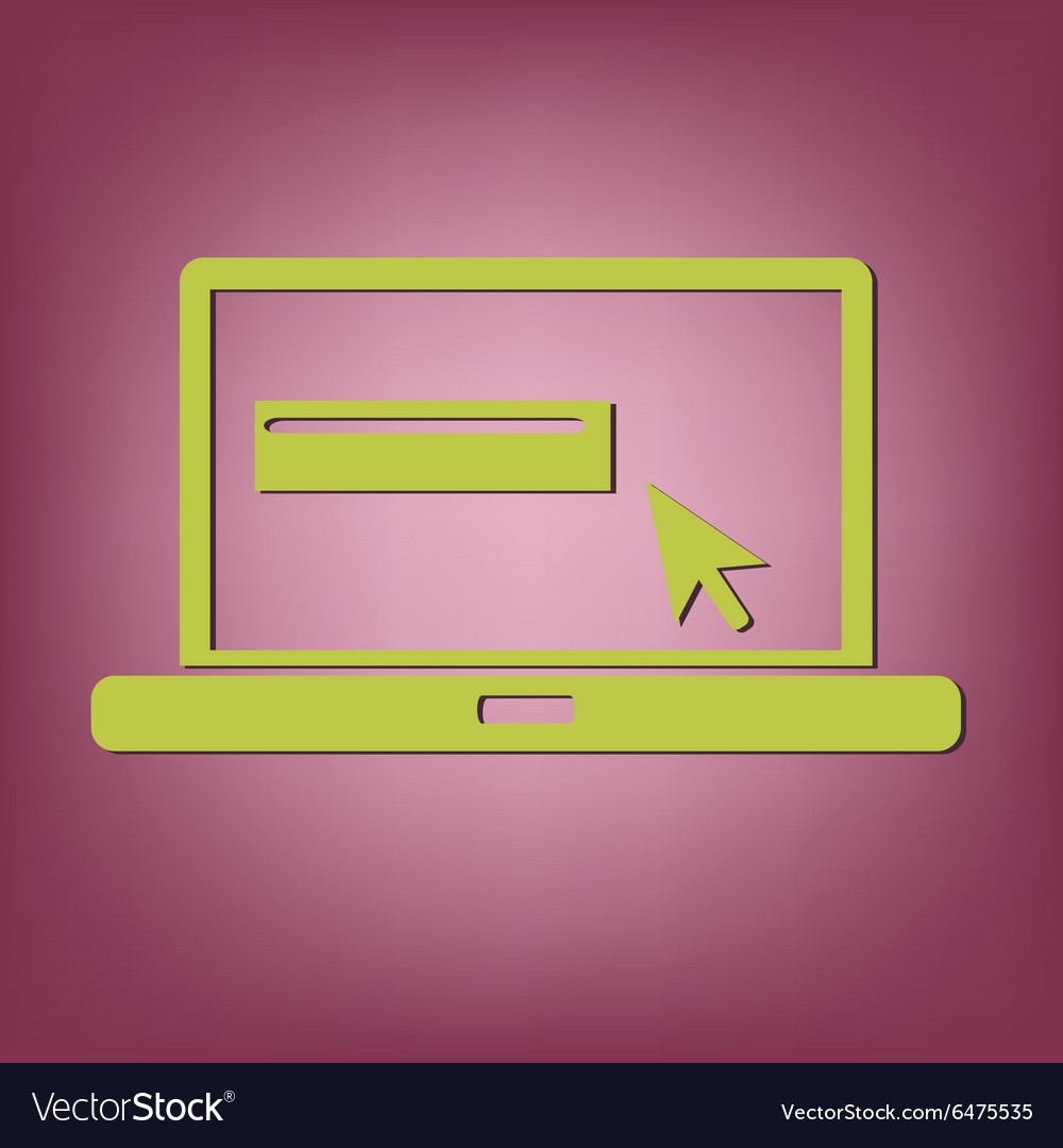 Laptop with symbol web arrow