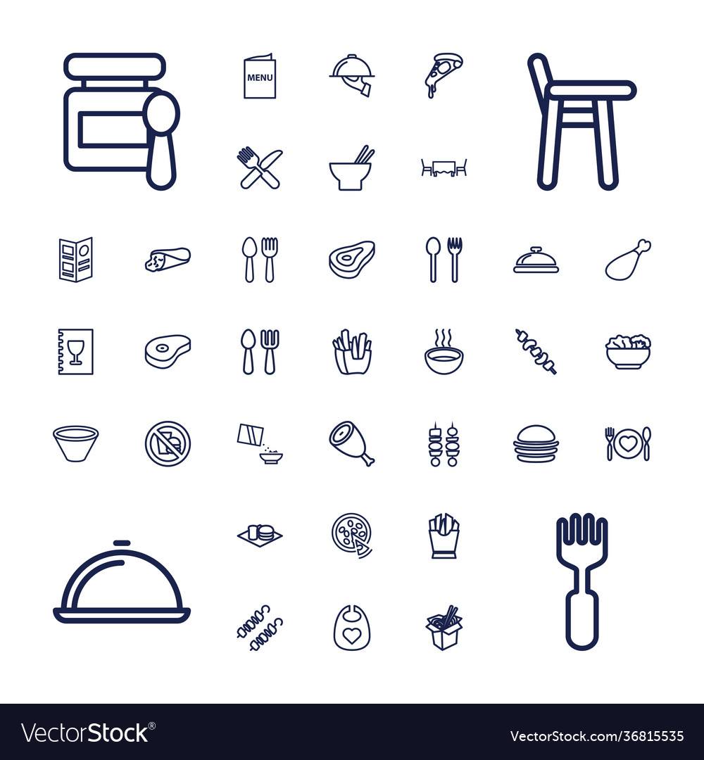 Lunch icons Royalty Free Vector Image - VectorStock