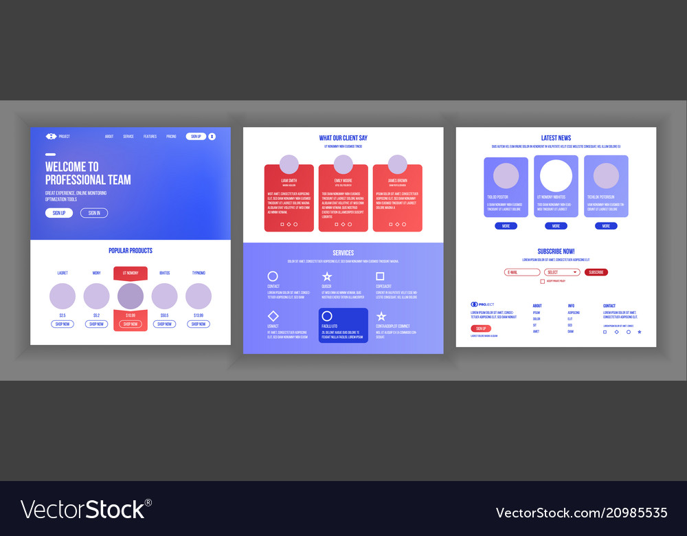 Main web page design website business vector image Main web page design website business