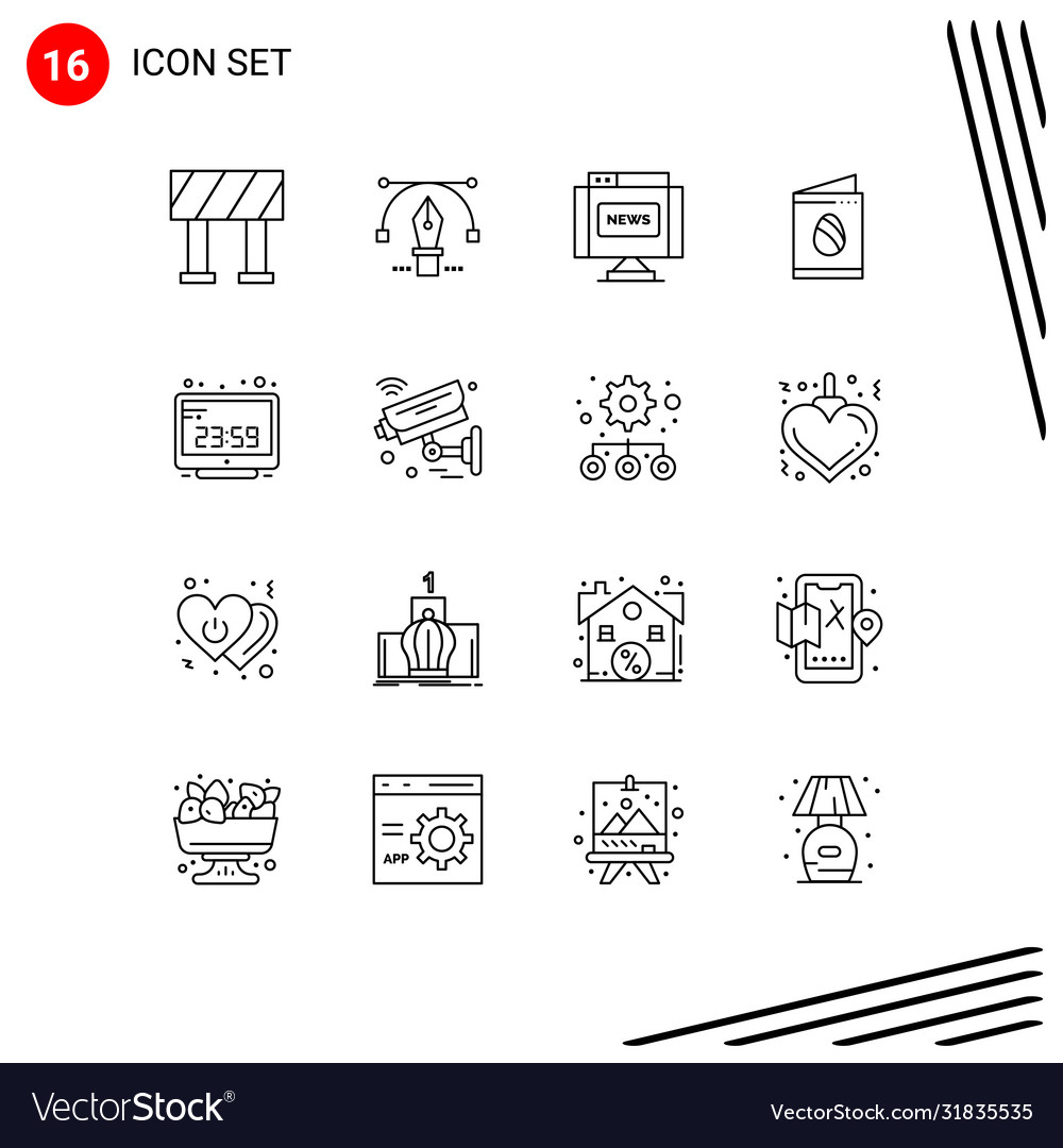 Set 16 outlines on grid for computer time