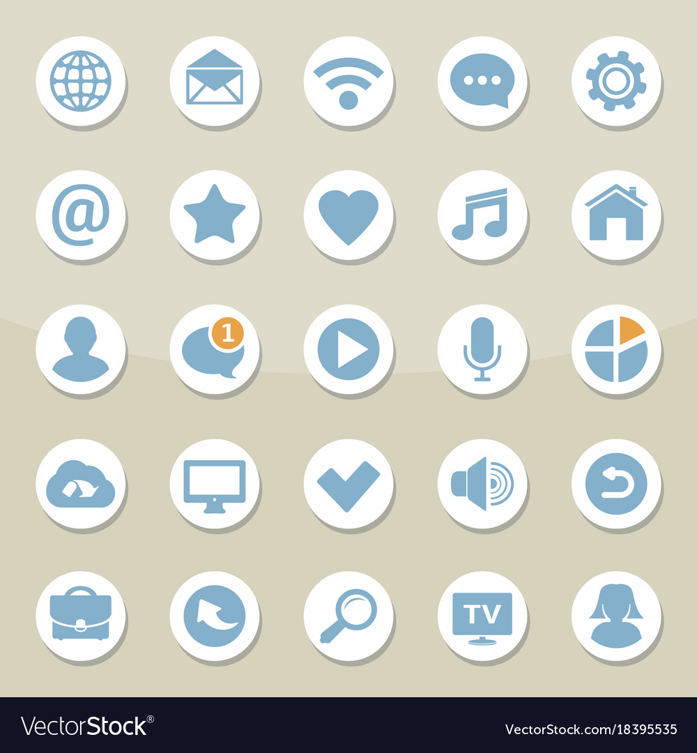 Set of universal web icons for media