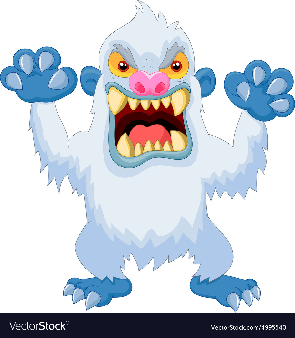 Angry cartoon yeti Royalty Free Vector Image - VectorStock