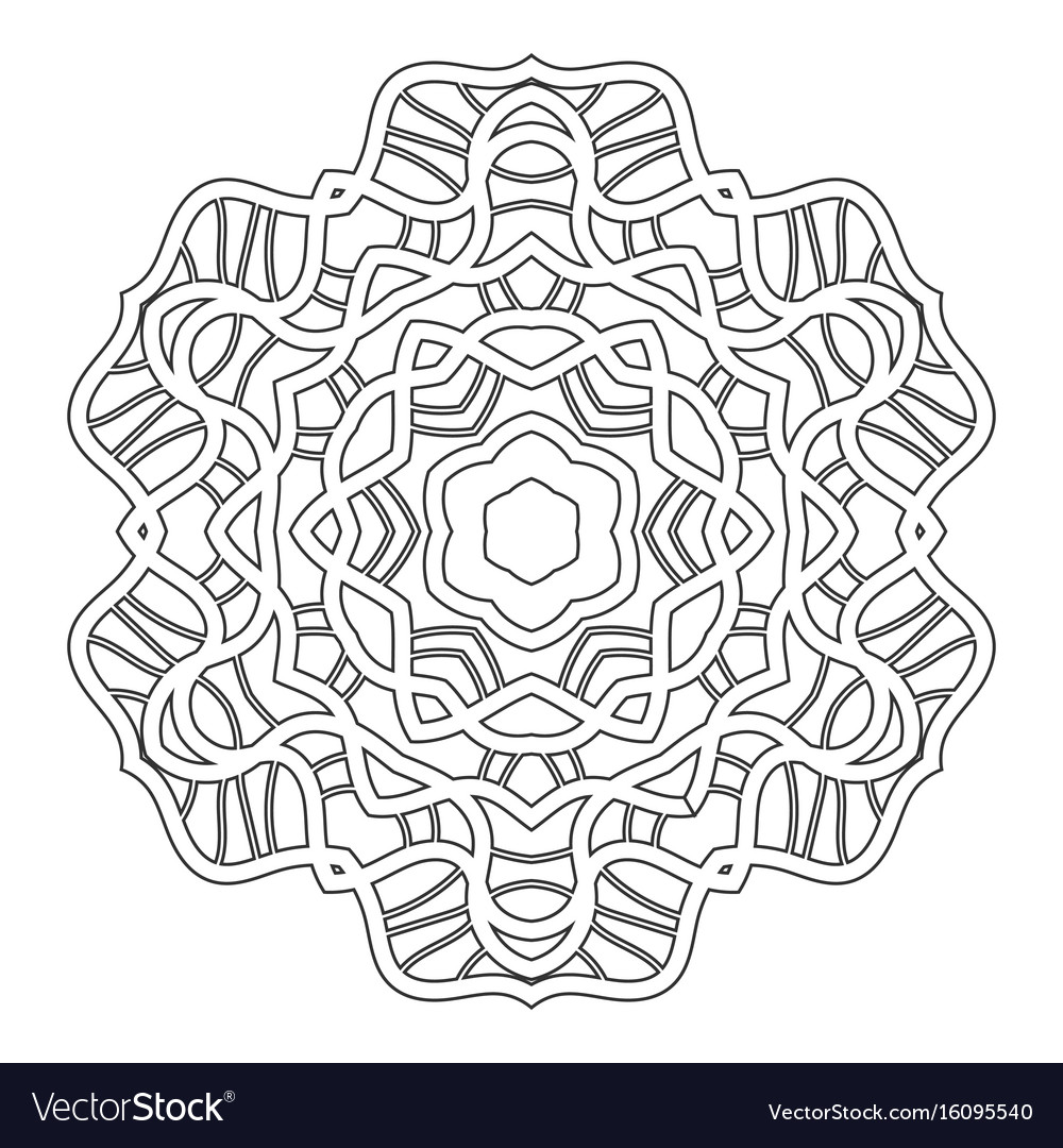 Black and white silhouette of a snowflake lace Vector Image