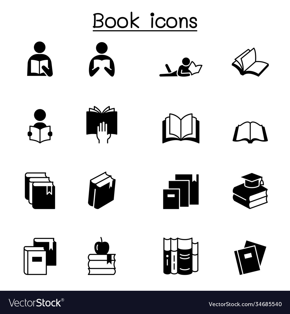 Book icon set graphic design Royalty Free Vector Image