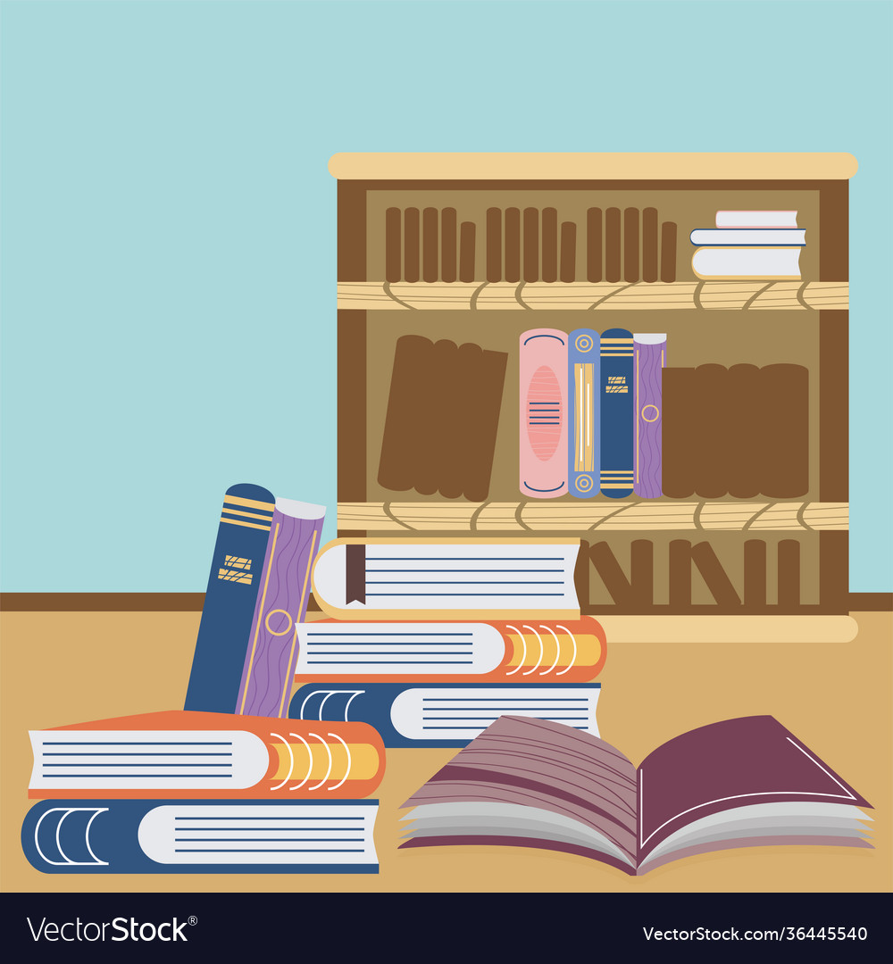 Bookstore shelf textbooks Royalty Free Vector Image