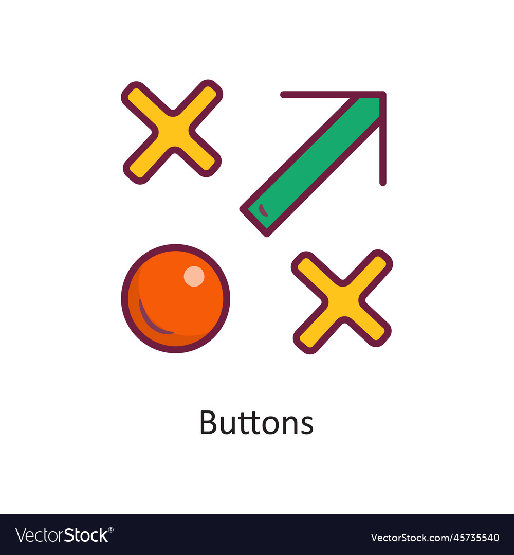 Buttons fill outline icon design