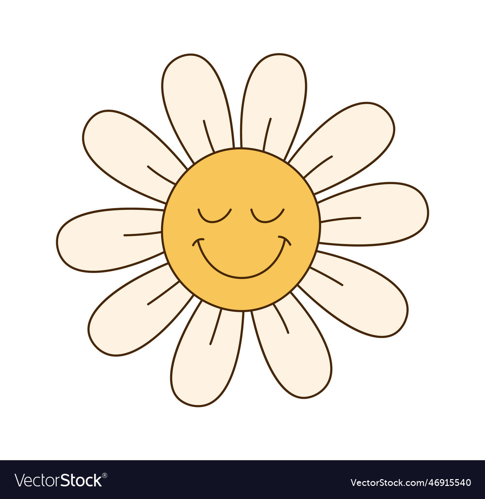 Chamomile flower character Royalty Free Vector Image