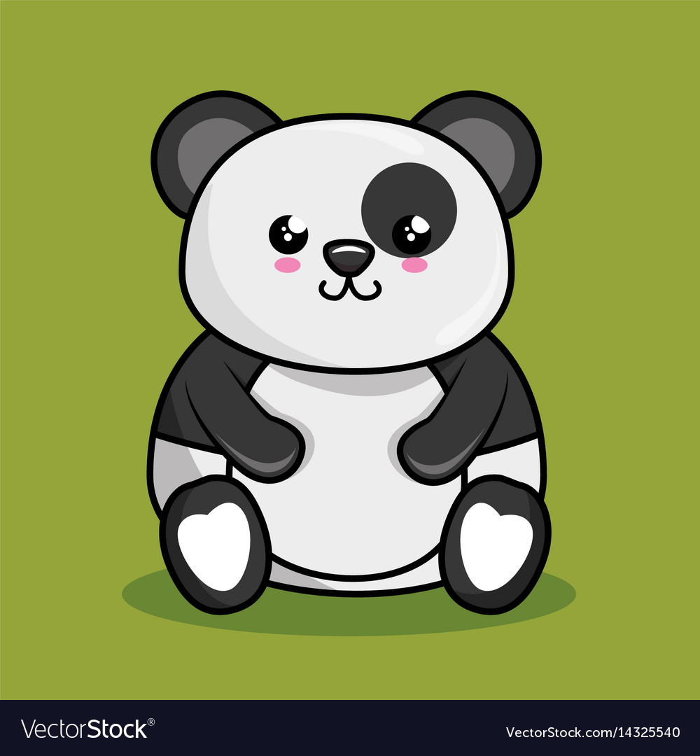 Cute panda character kawaii style