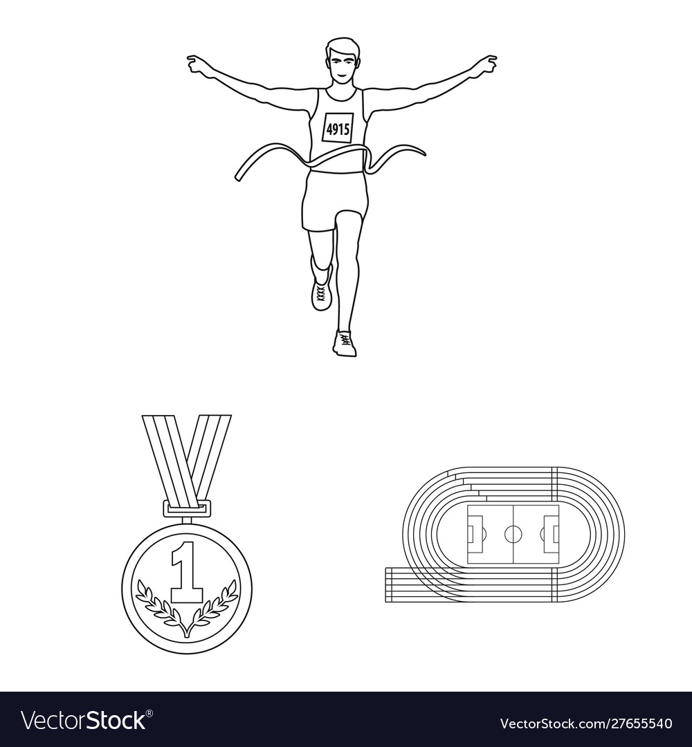 Design exercise and sprinter symbol set vector image Design exercise and sprinter symbol set