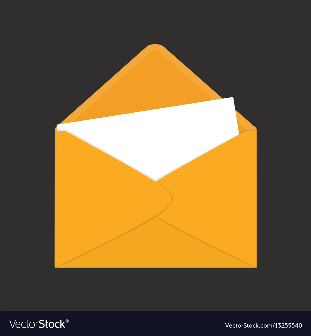 Envelope with empty paper office supply Royalty Free Vector