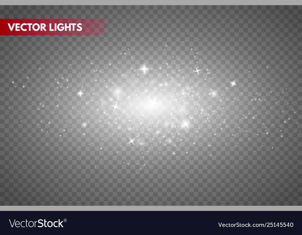 Glow light effect sparkle dust Royalty Free Vector Image