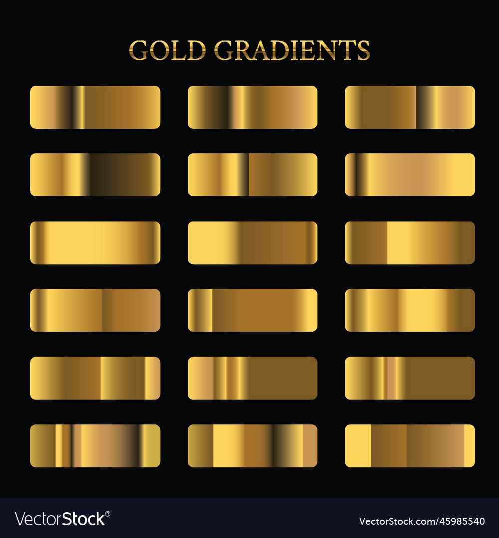 Gold gradients Royalty Free Vector Image - VectorStock
