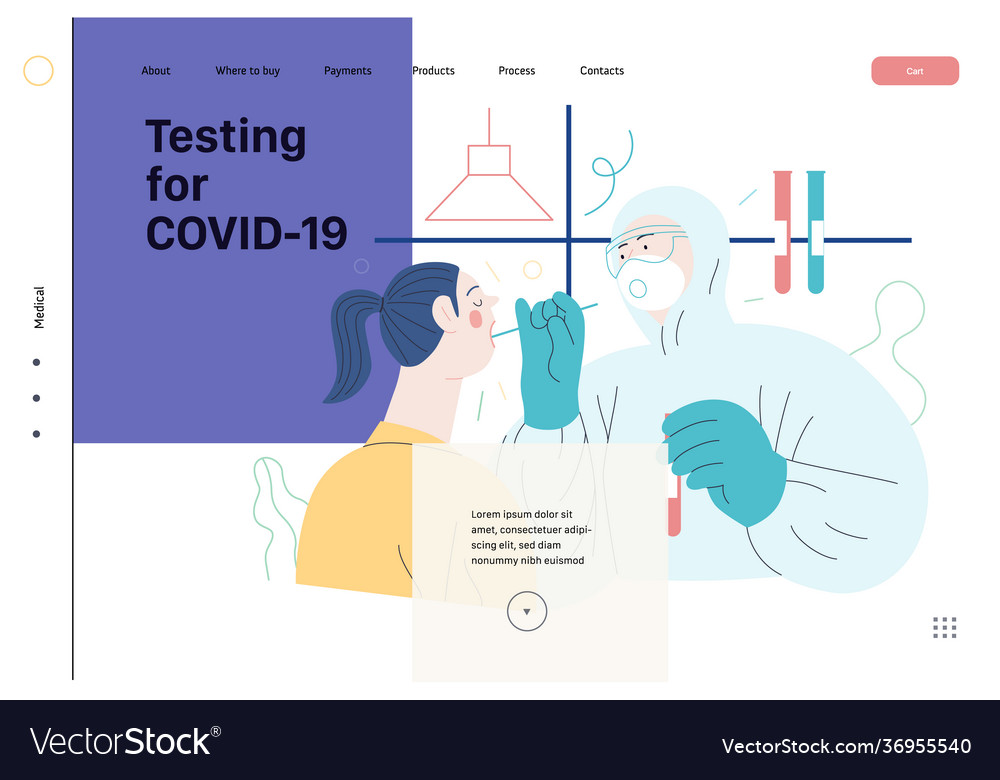 Medical tests web page template - testing vector image Medical tests web page template - testing