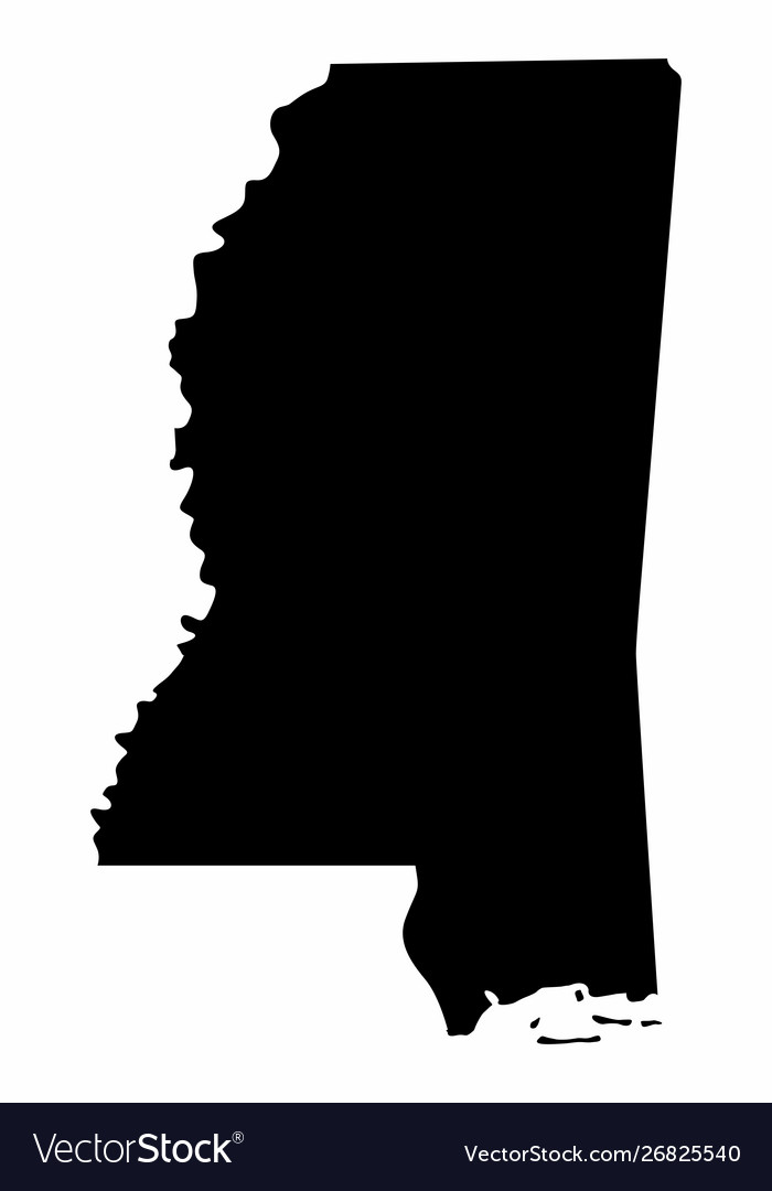 Mississippi silhouette Karte