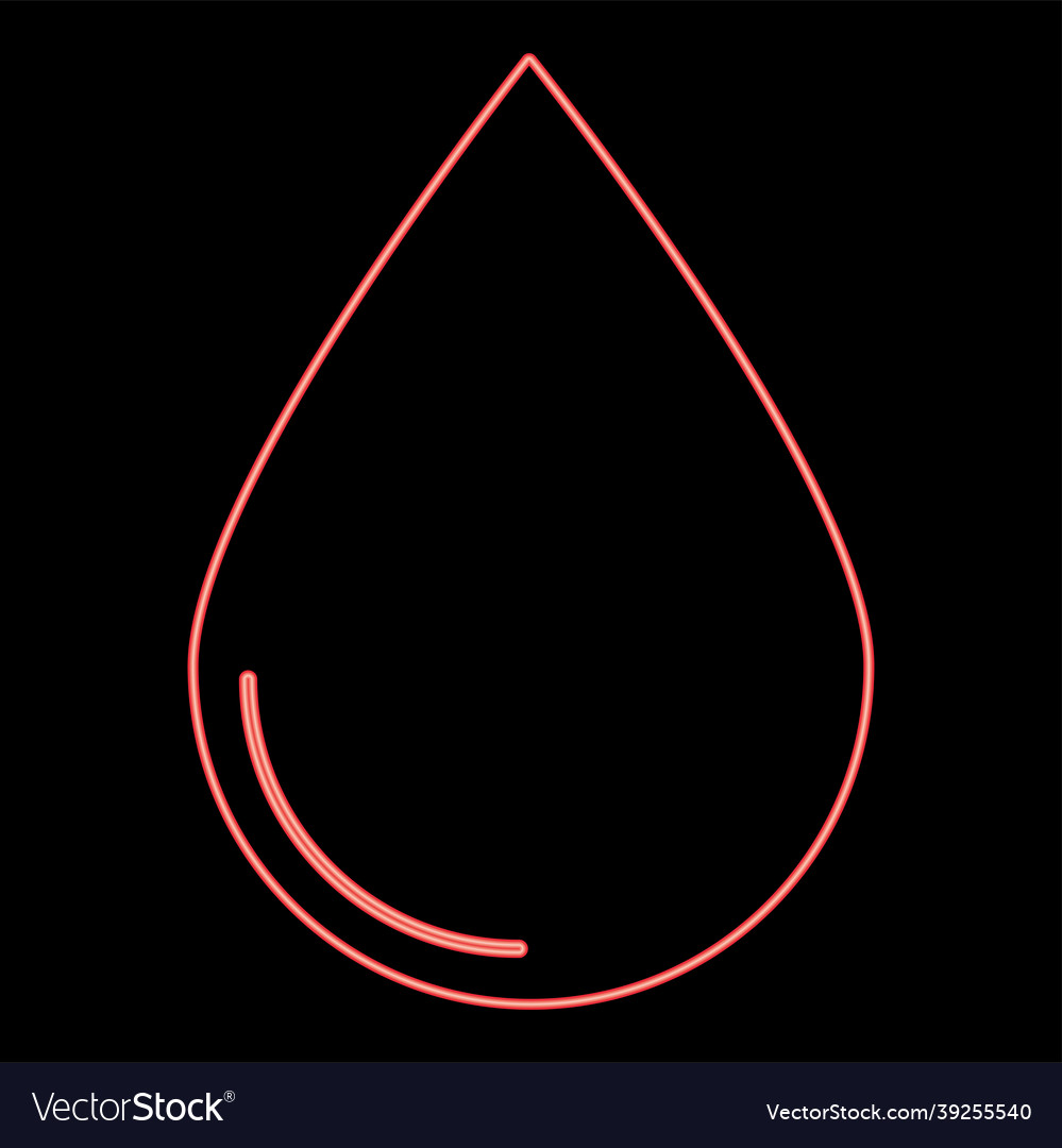 Neon drop red color flat style image
