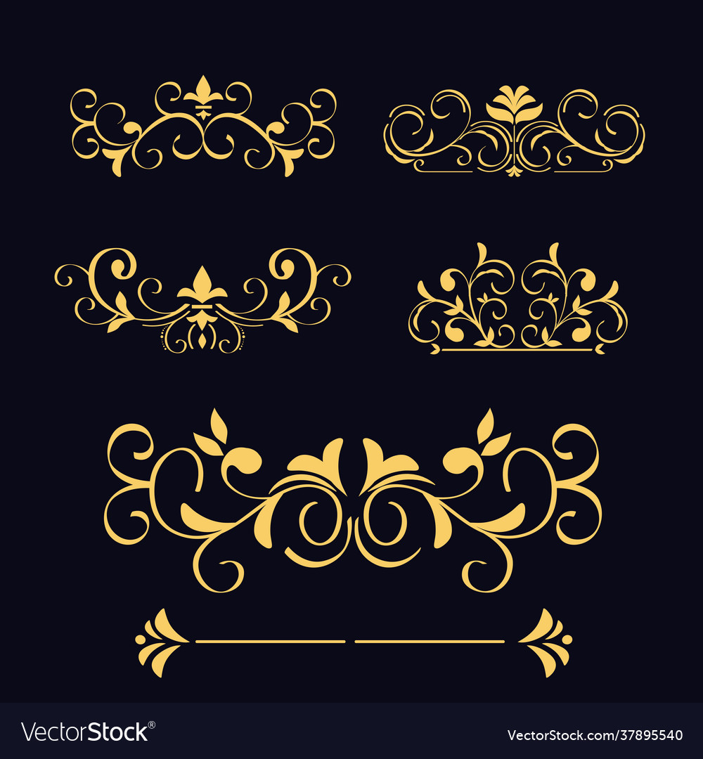 Ornaments icon group Royalty Free Vector Image