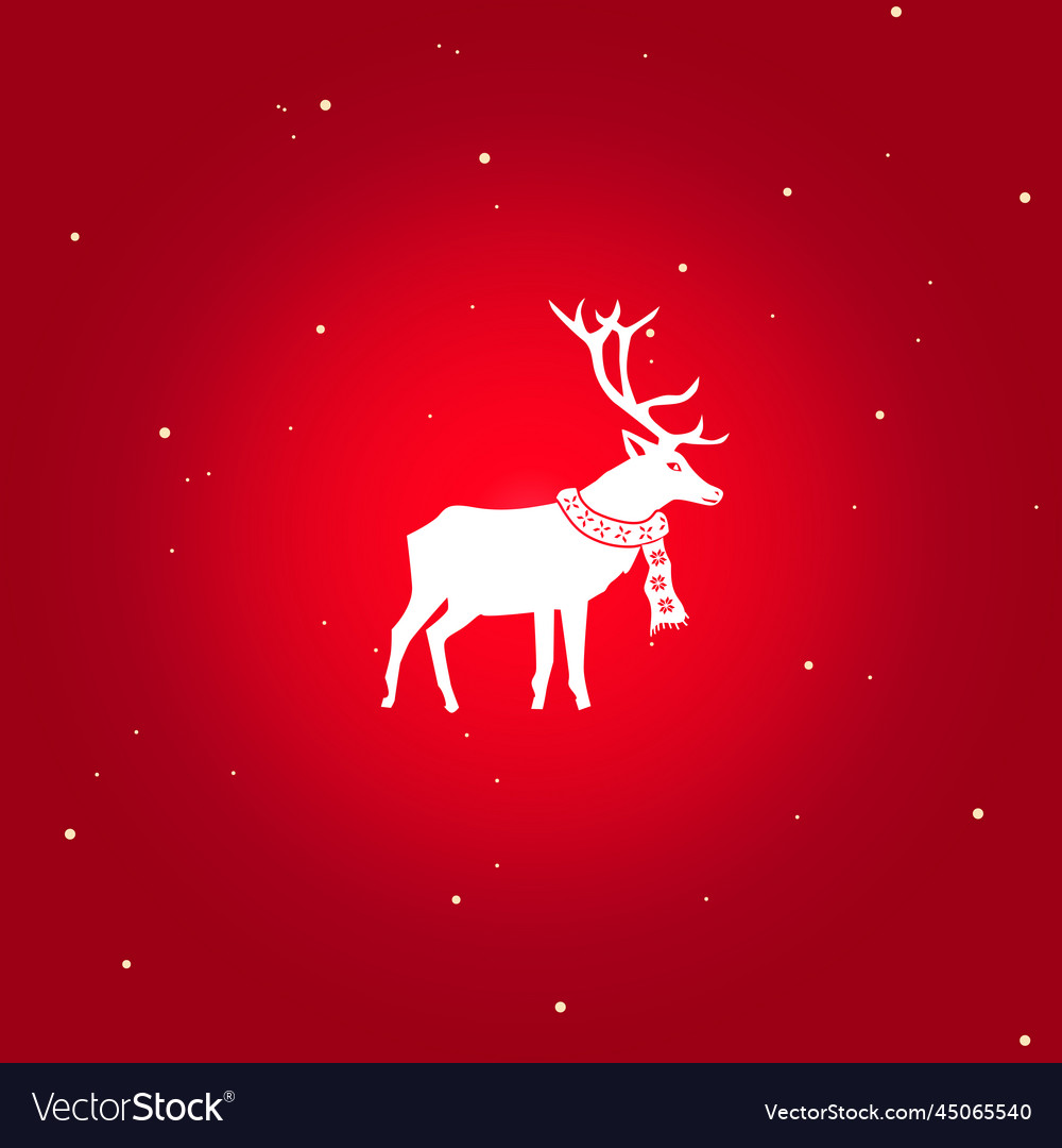 Reindeer icon christmas deer with scarf isolated