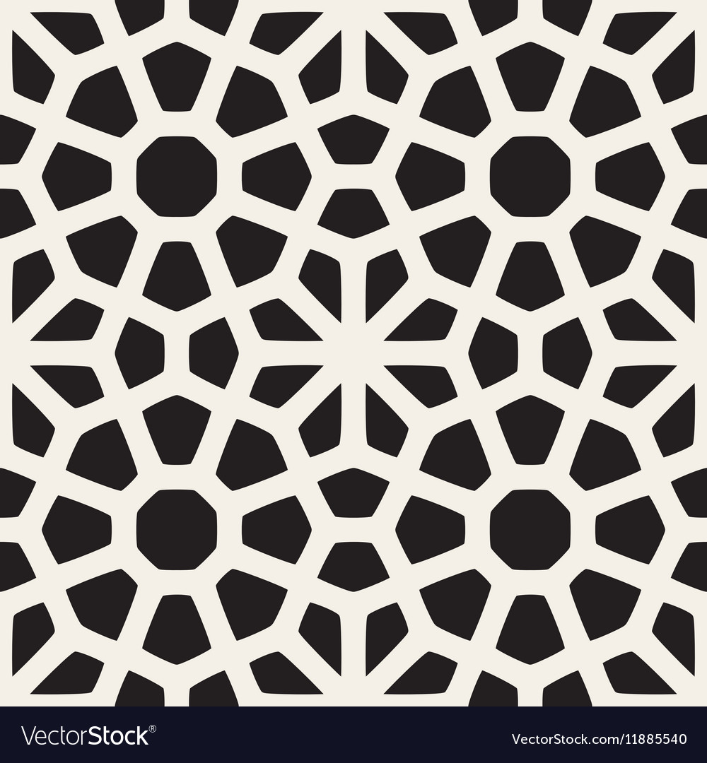 Seamless black and white mosaic lattice Royalty Free Vector