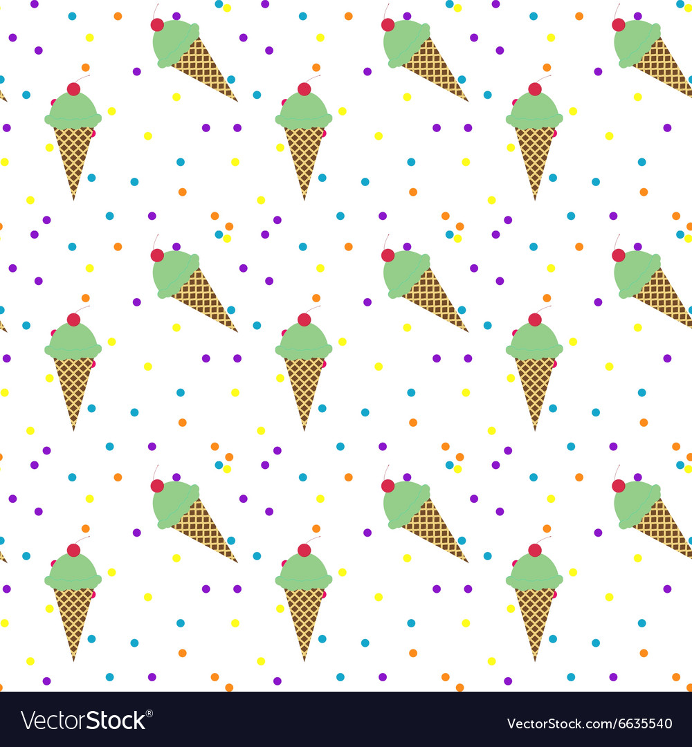 Seamless pattern with colorful ice cream