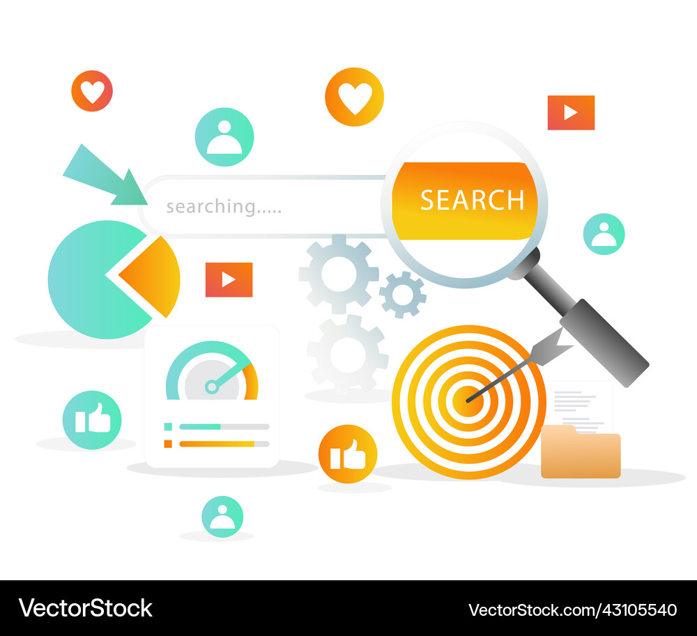 Search optimization seo engine Royalty Free Vector Image