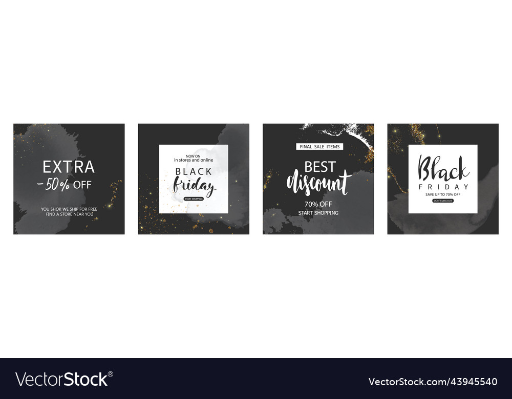 Set of sale banners with grunge elements brush vector image Set of sale banners with grunge elements brush