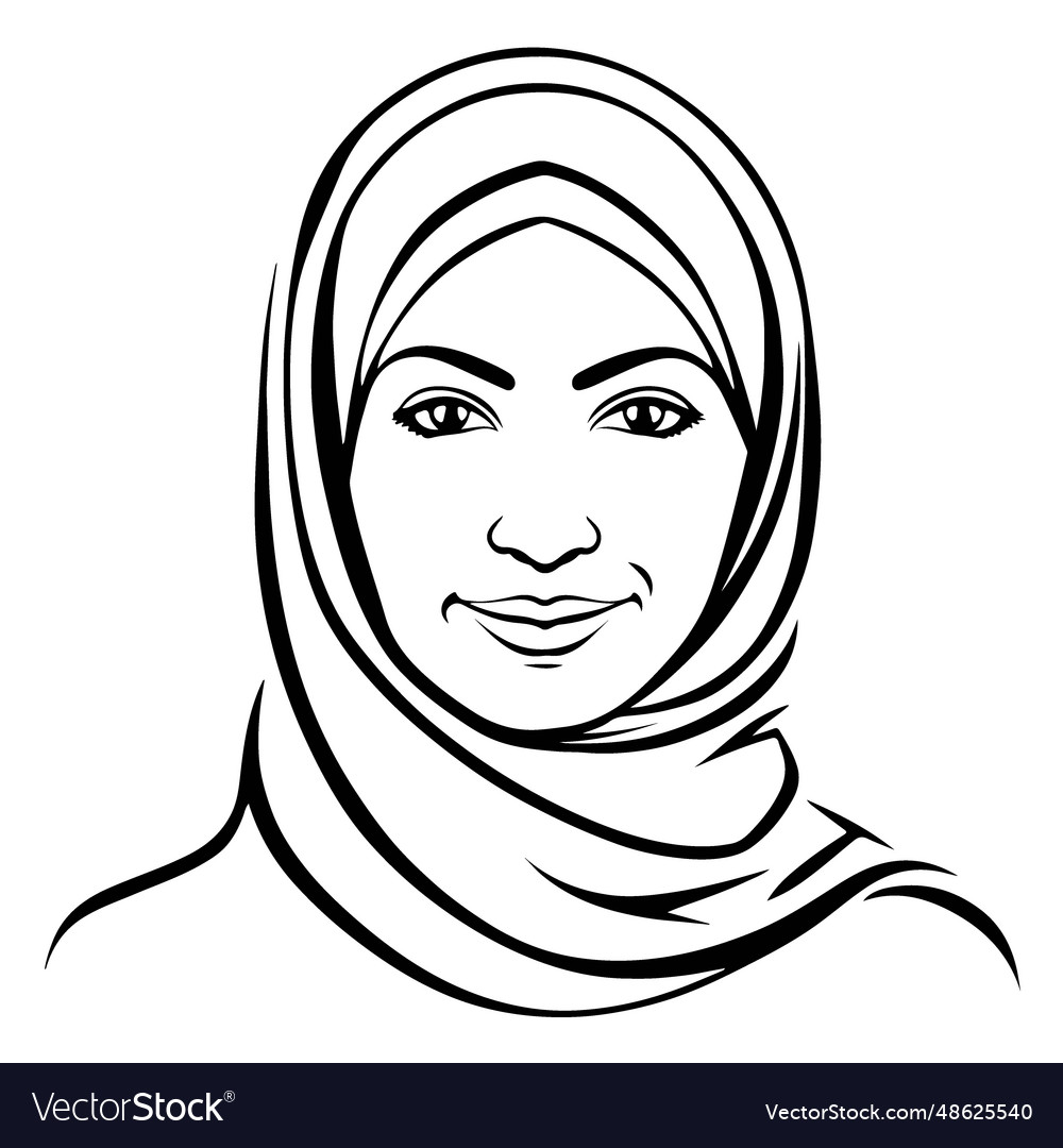 Super and lovely muslim woman art Royalty Free Vector Image