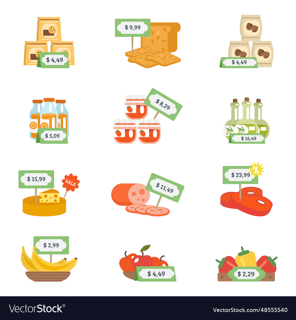 Supermarket icons set