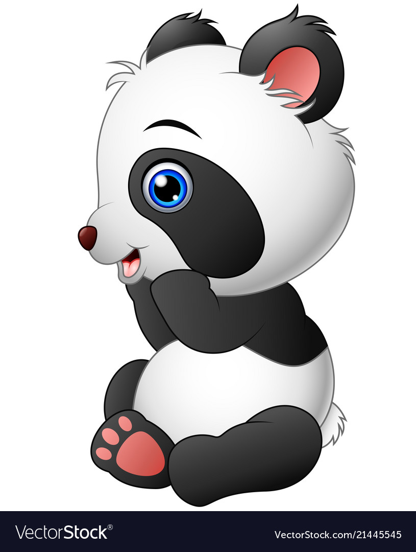 Cute Bapanda Sitting Royalty Free Vector Image