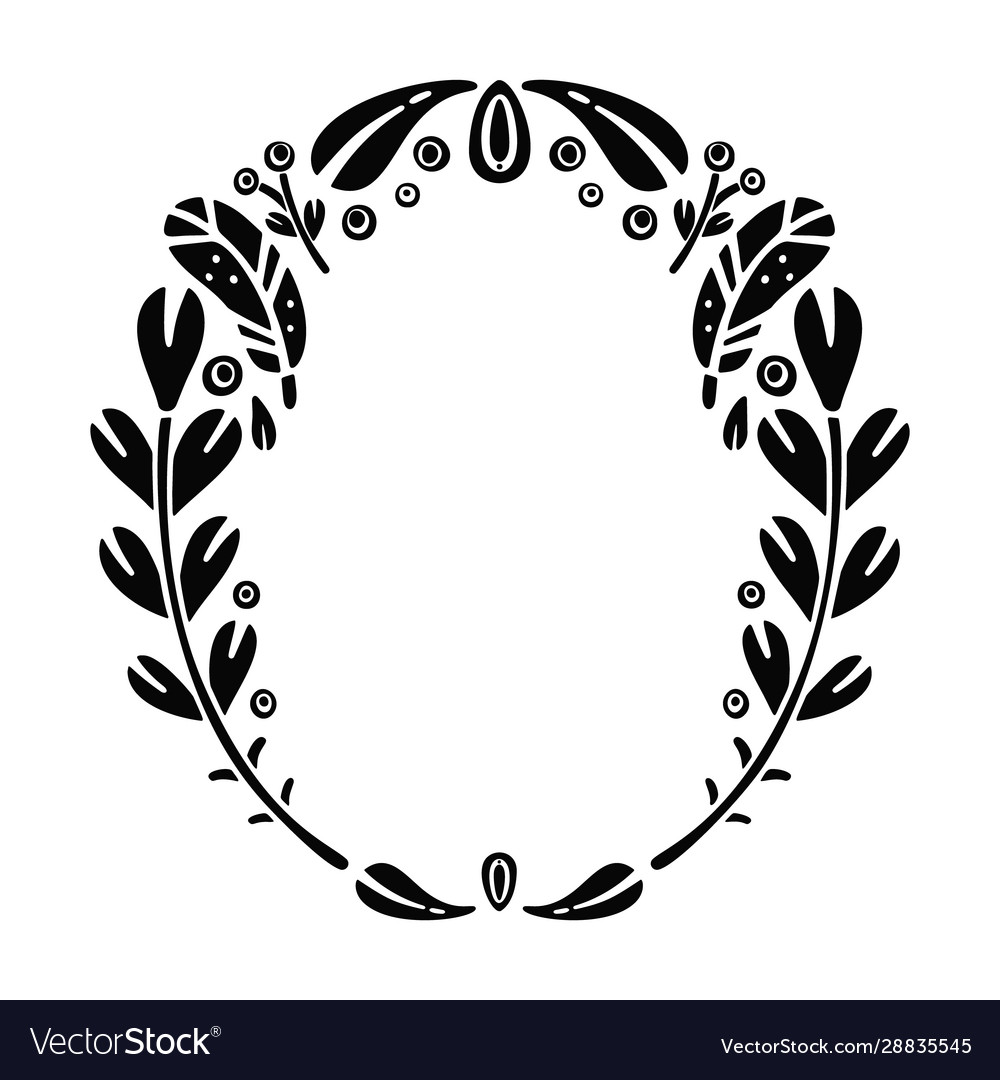 Cutout silhouette folk frame with copy spase Vector Image