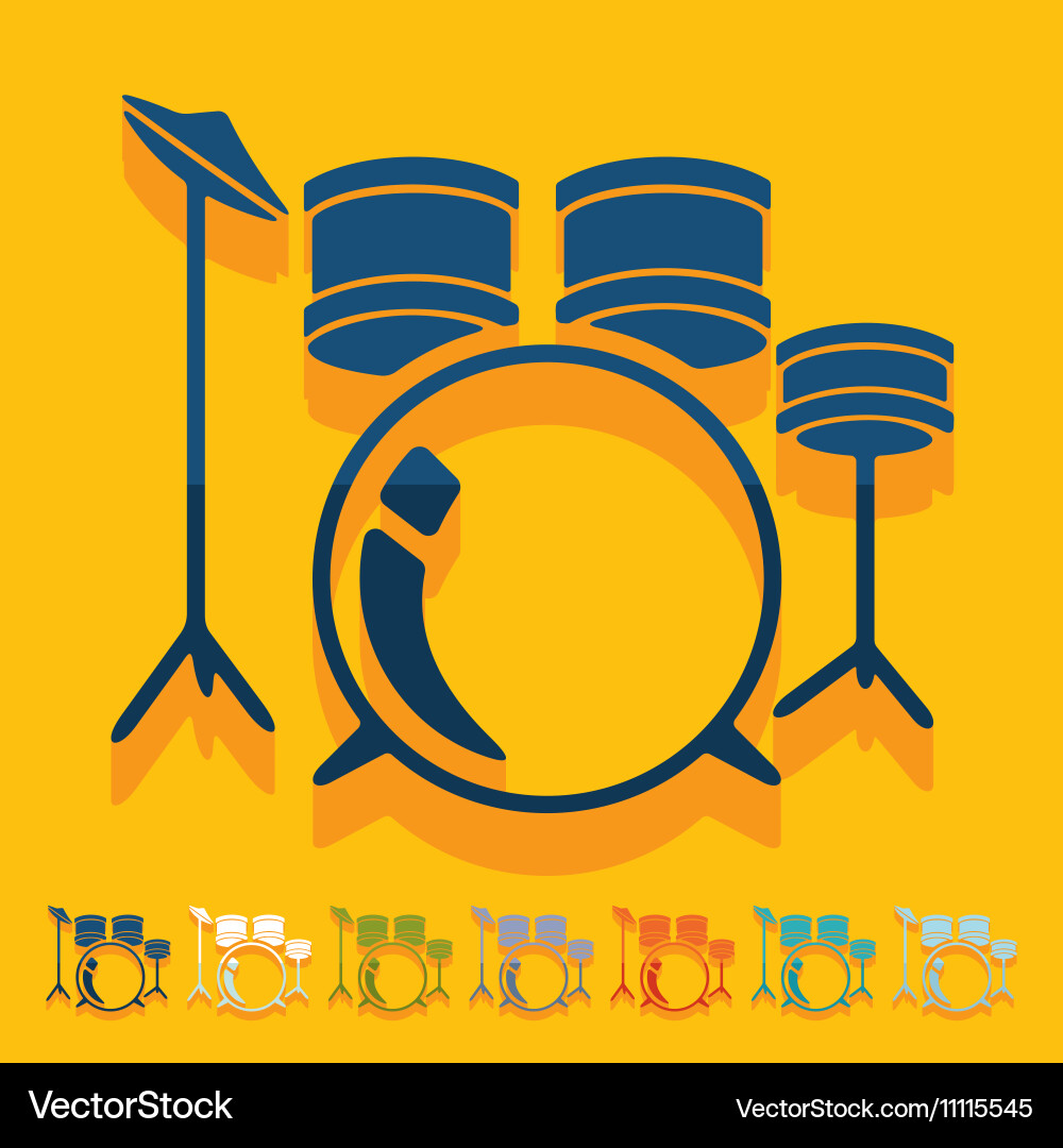 Flat design drum set Royalty Free Vector Image