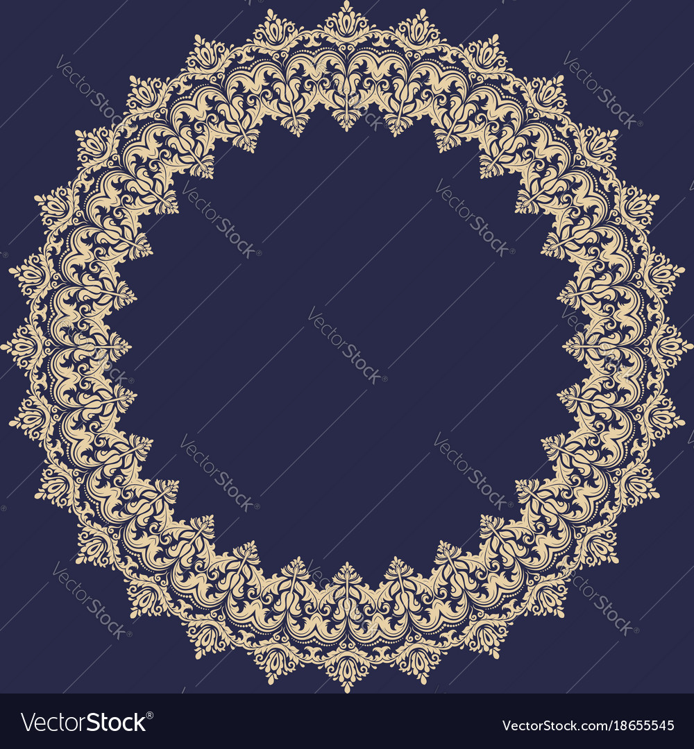 Floral modern round frame Royalty Free Vector Image