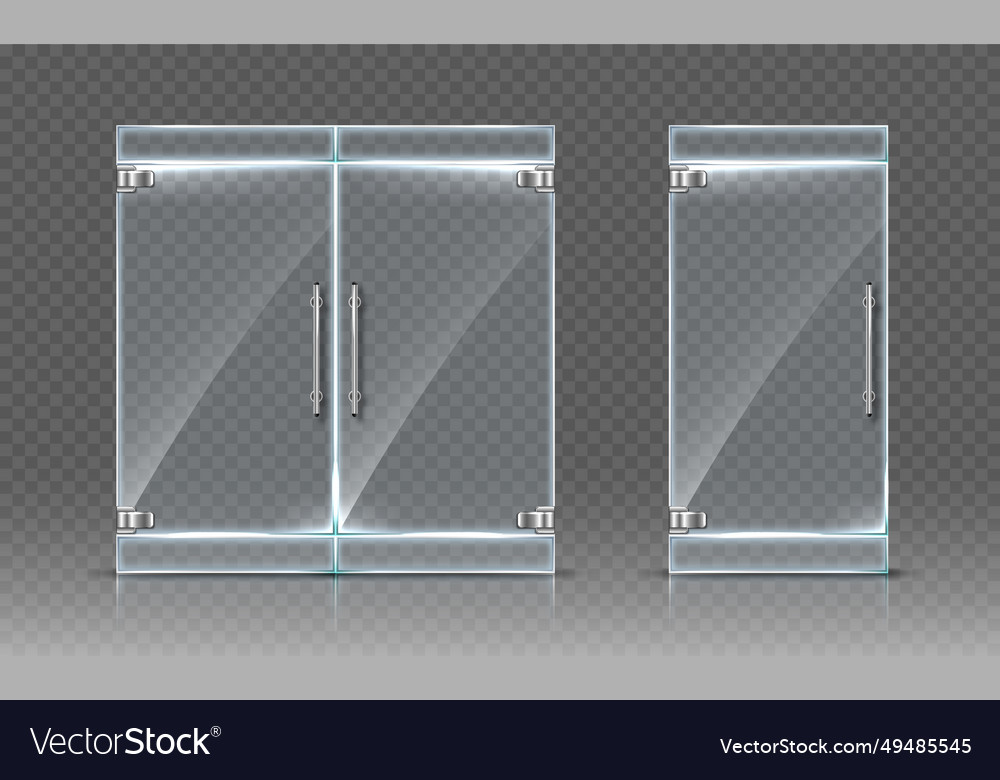 Glass doors isolated on transparent background