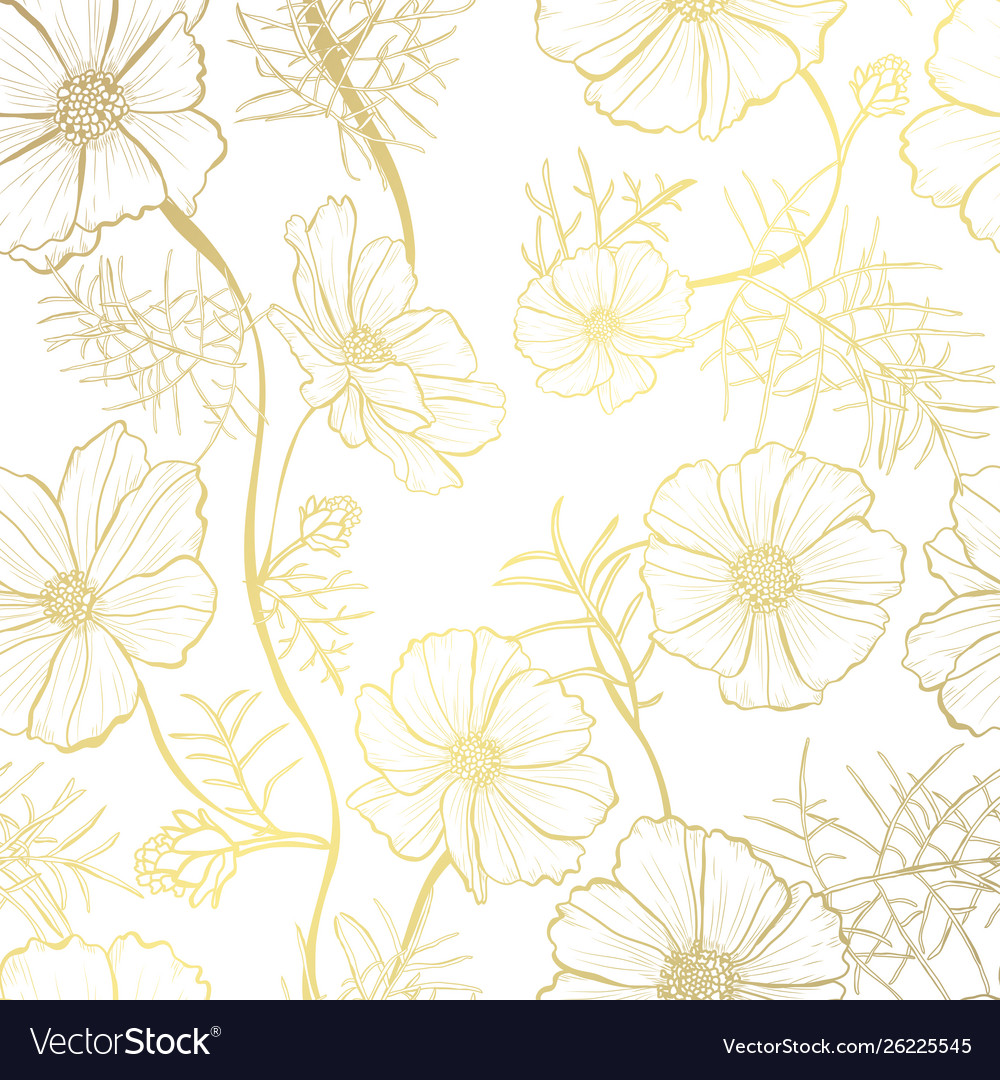 Golden seamless pattern Royalty Free Vector Image