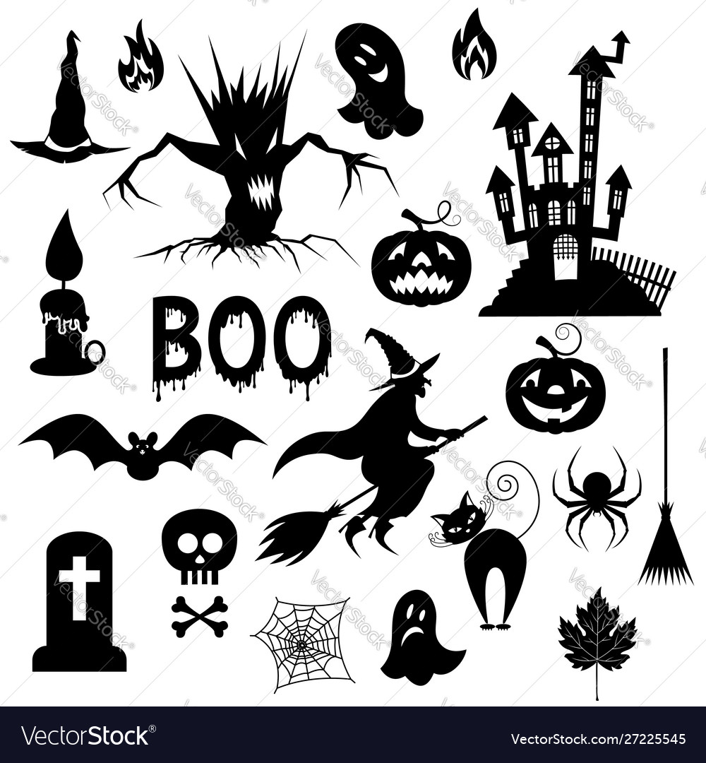 Halloween set Royalty Free Vector Image - VectorStock