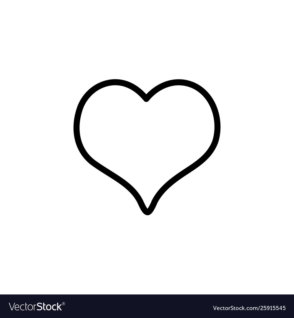 Heart line icon in flat style for app ui websites vector image Heart line icon in flat style for app ui websites
