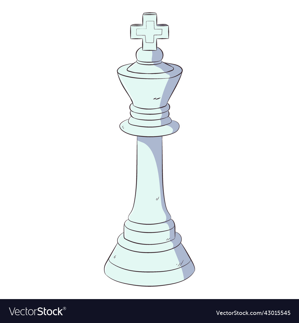 King chess piece outline drawing Royalty Free Vector Image