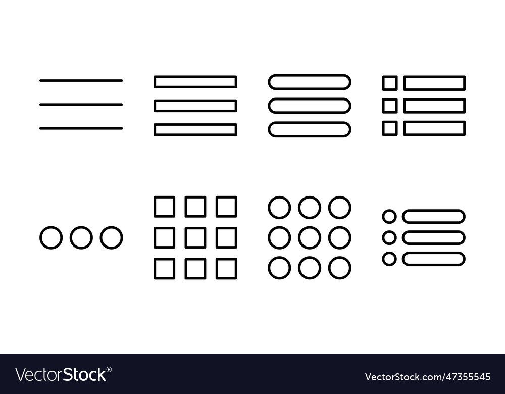 Menu icon set web hamburger symbol