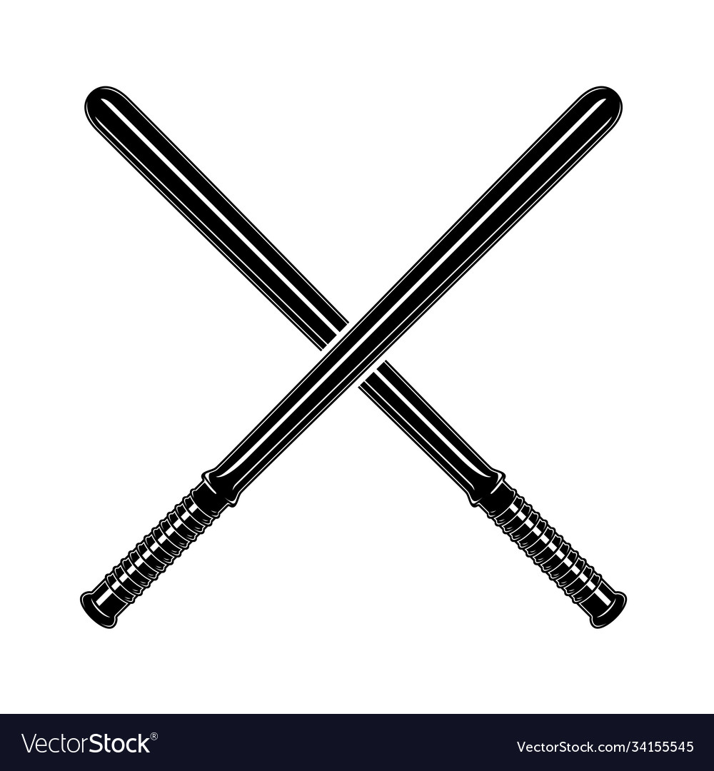 Einfarbige gekreuzte Polizei Batons