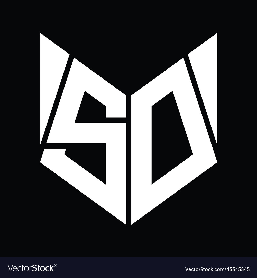 Sd logo monogram hexagon slice design template