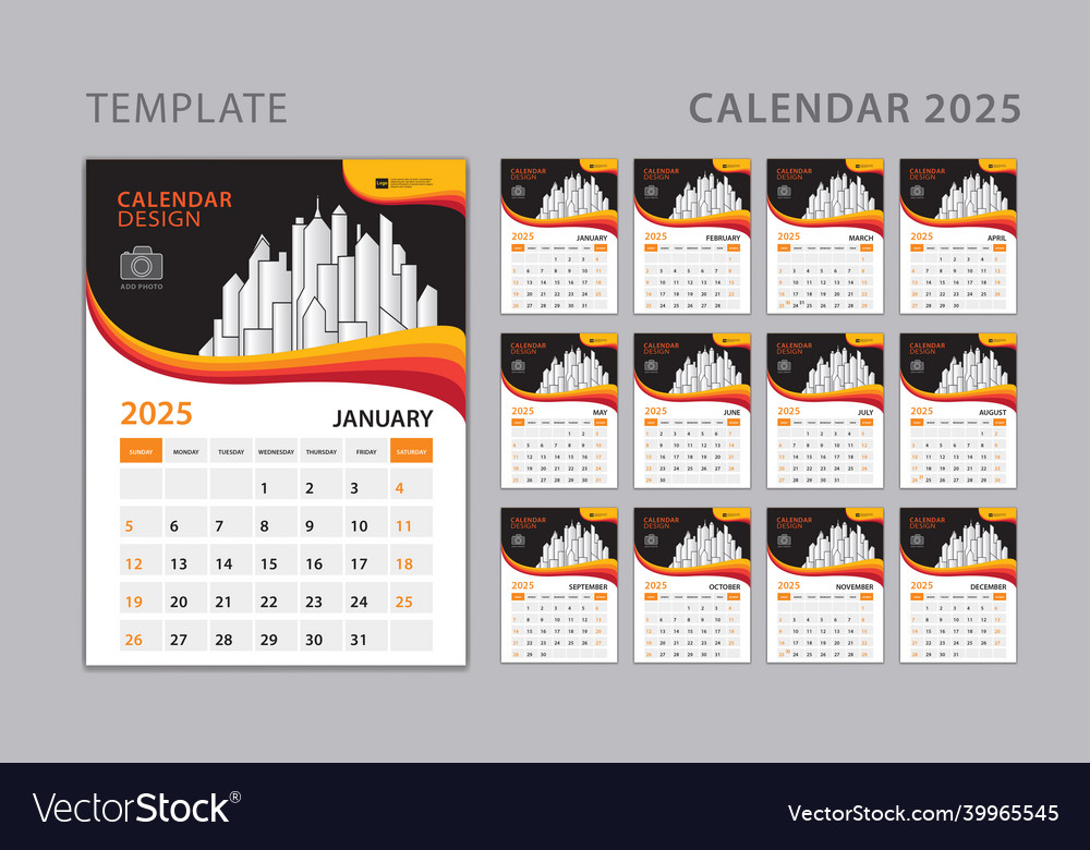 Set desk calendar 2025 template