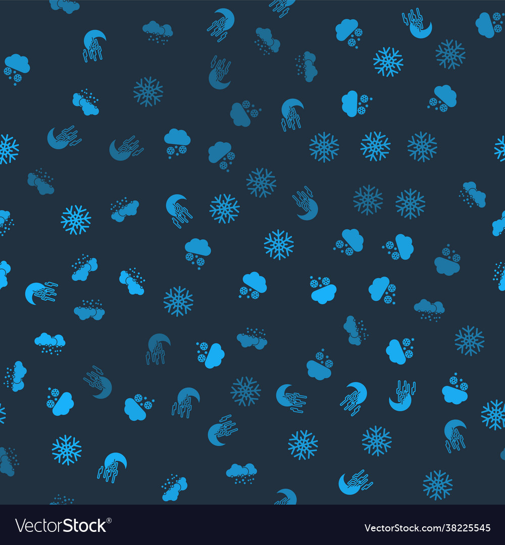 Set fog and moon cloud with snow snowflake vector image Set fog and moon cloud with snow snowflake