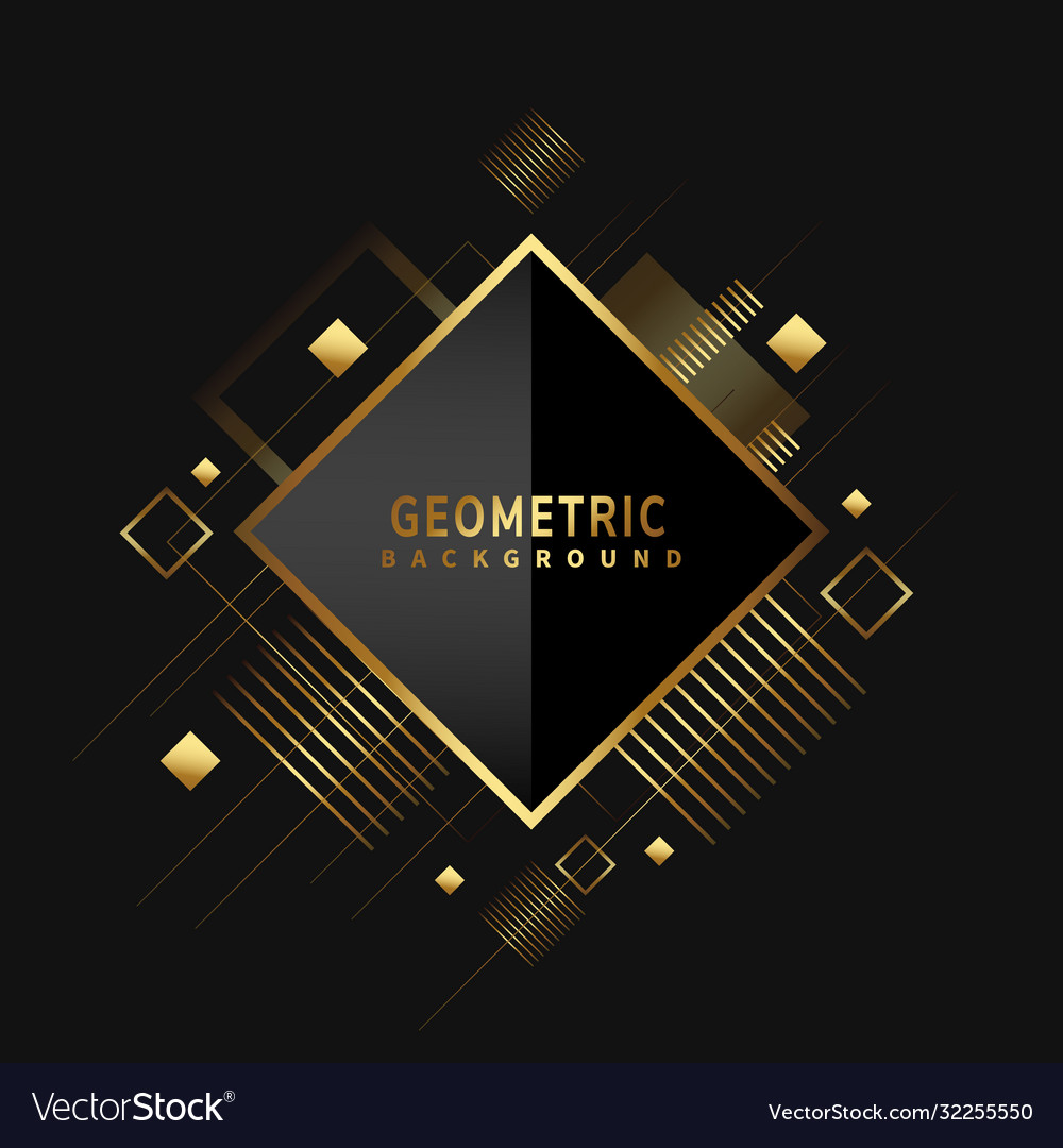 Abstract geometric square pattern design on black vector image Abstract geometric square pattern design on black