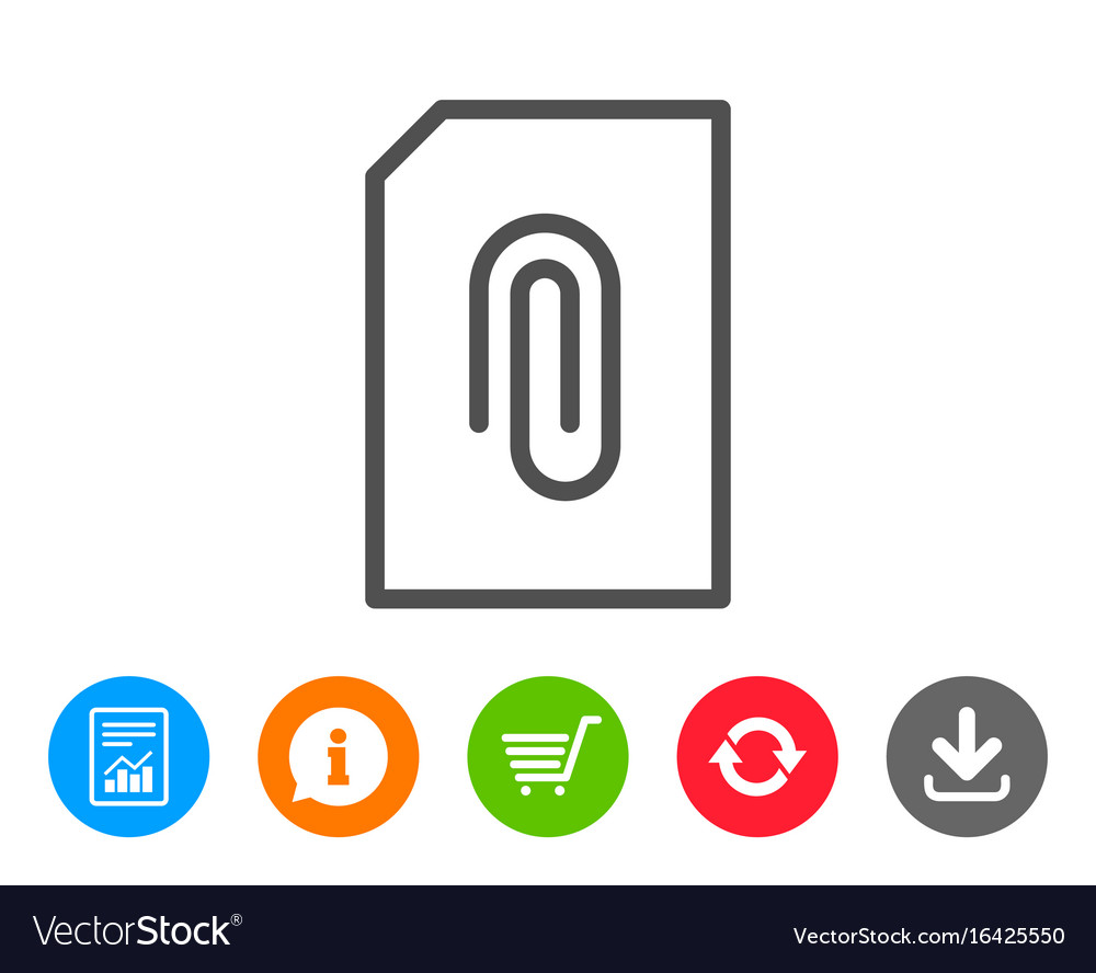 Attach document line icon file sign Royalty Free Vector