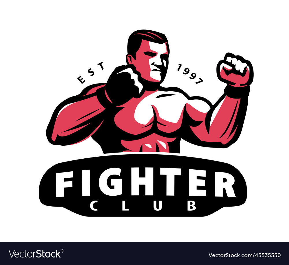 Fighter club emblem mixed martial arts Royalty Free Vector