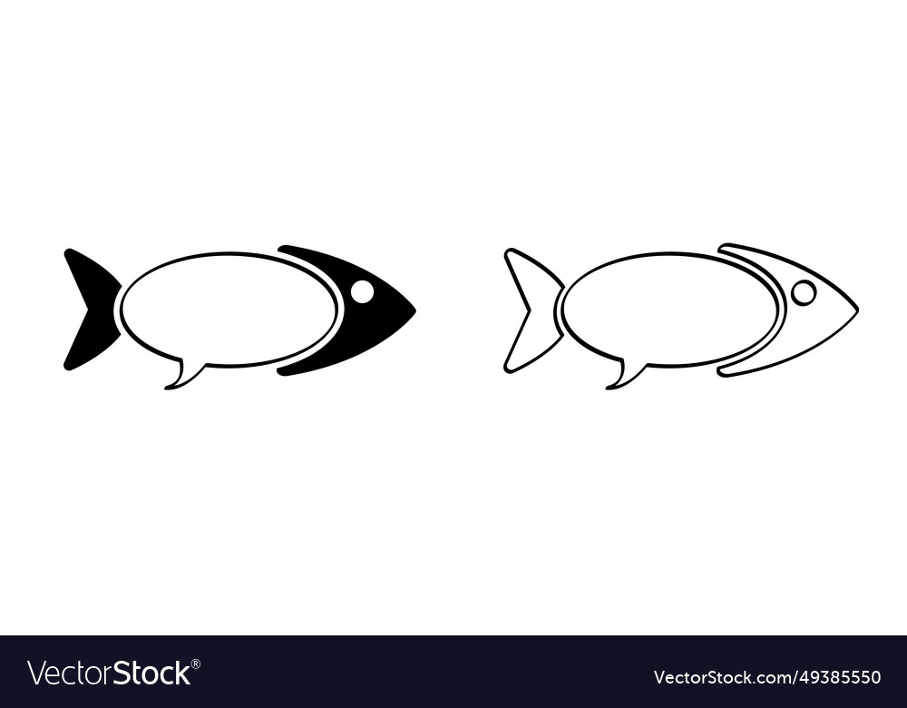 Fish line pattern speech bubble to speak message vector image Fish line pattern speech bubble to speak message